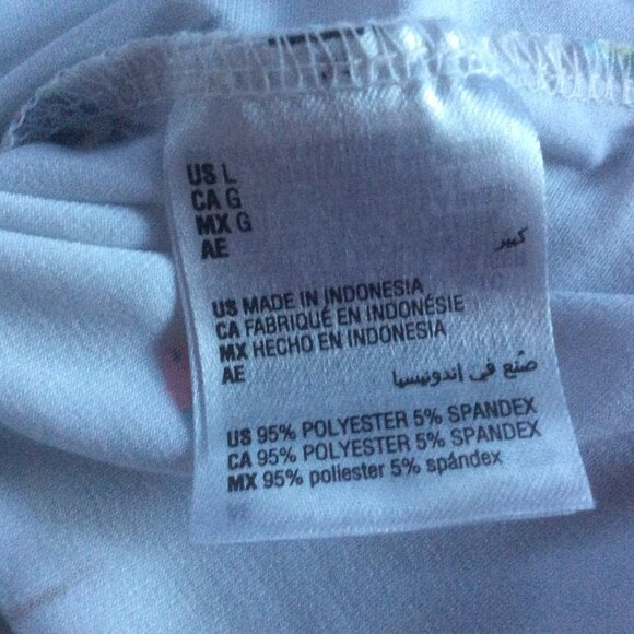 Charter Club White w/ Colorful Tropical Bird V-neck Pullover Blouse Size Large - Picture 4 of 7